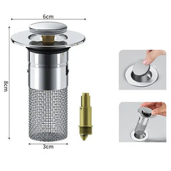 STOMART.CO.UK Stainless Steel Sink Drain Filter Stopper Kitchen Free Text