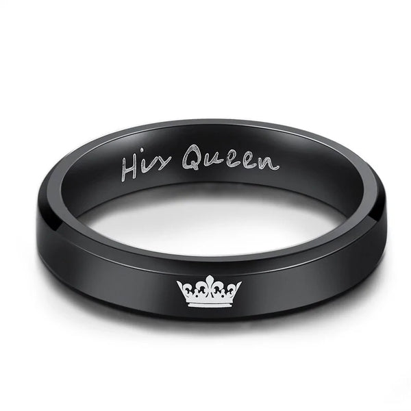 King Queen Couple Crown Rings