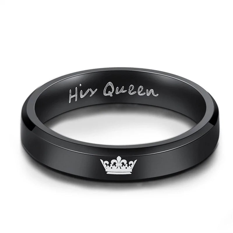 King Queen Couple Crown Rings