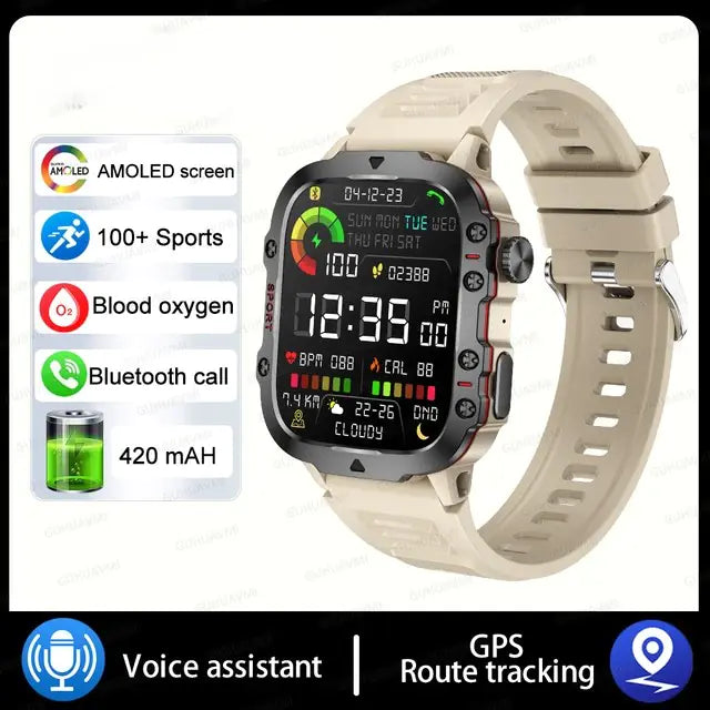 STOMART.CO.UK Military Smartwatch For Men Jewellery & Watches Free Text