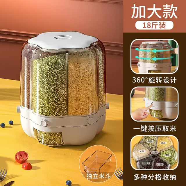 STOMART.CO.UK 360° Rotating Grains Food Dispenser dispenser Kitchen storage Free Text