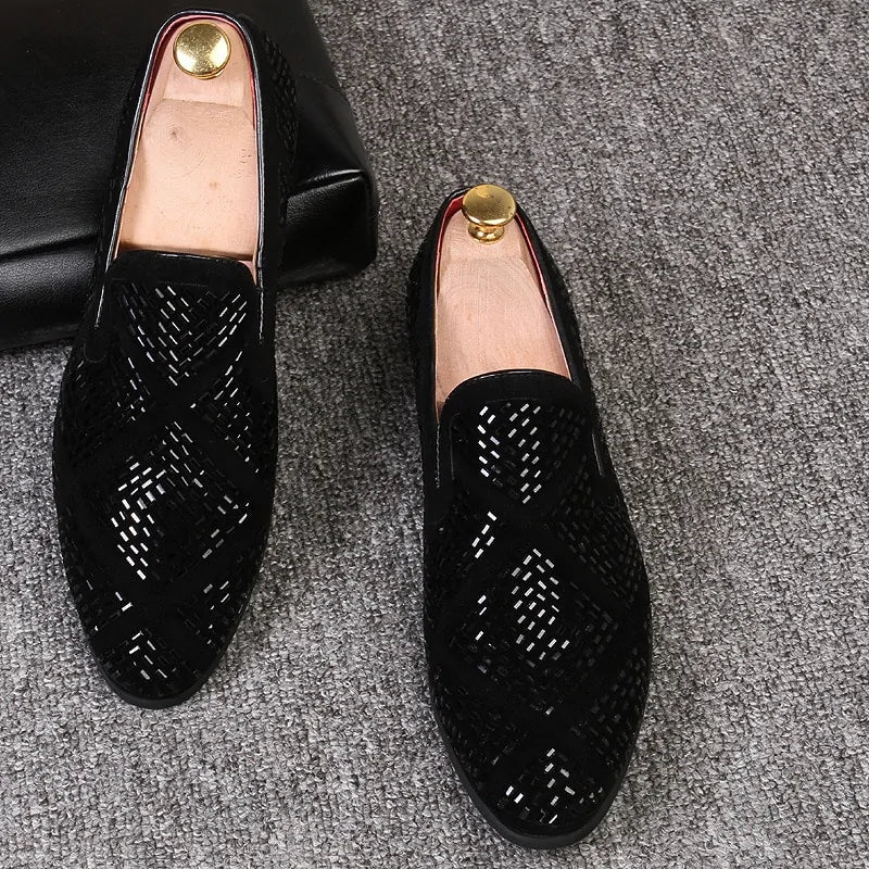 Men's Rhinestone Shining Loafer Shoes