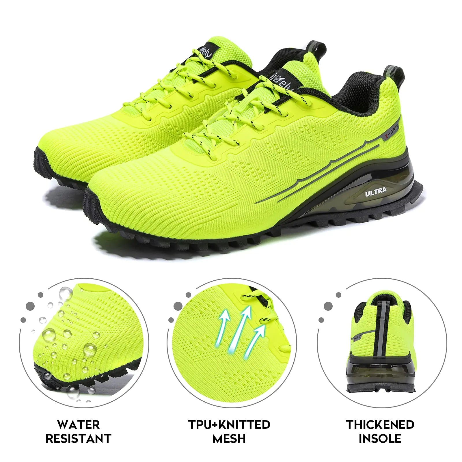 Men's Lime Fashion Trainers Running Sneakers