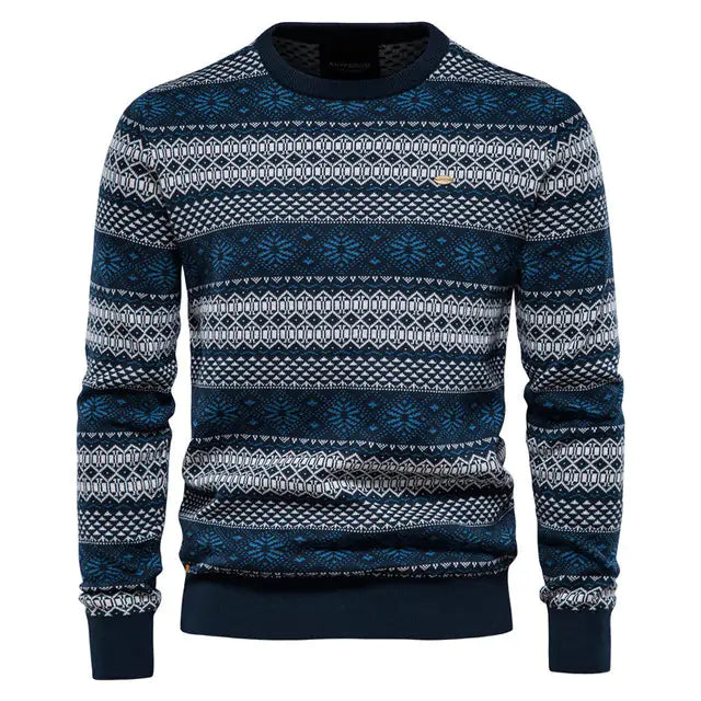 Men's Spliced Cotton Jumper Sweater