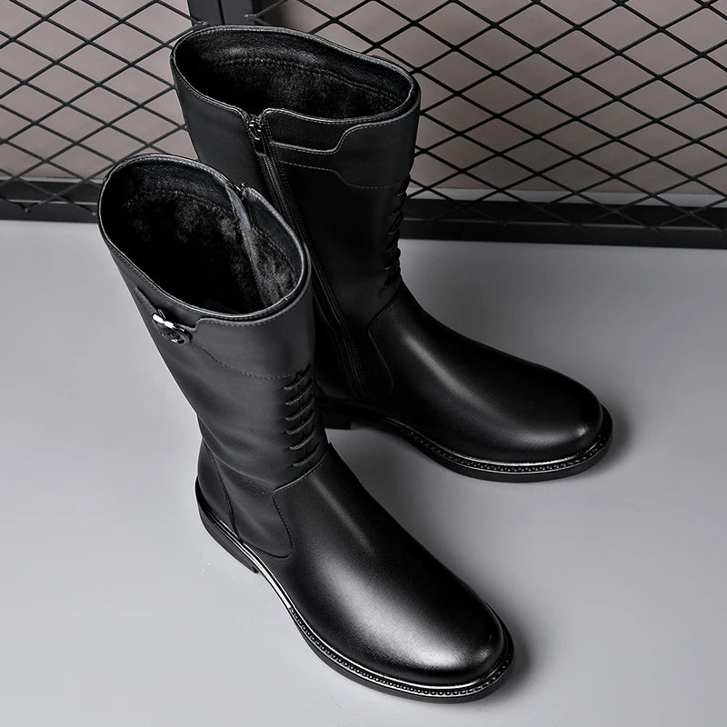 Men's Safety Trekking Moto Leather Boots