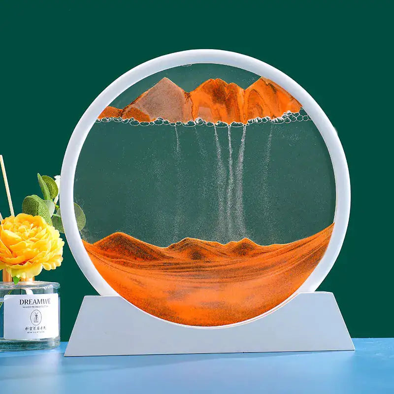 Detailed view of 3D Sand Art Picture displaying dynamic sand motion