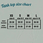 Nature Mind Racerback Tank Size Chart
