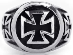 Classic Biker Cross Ring in box