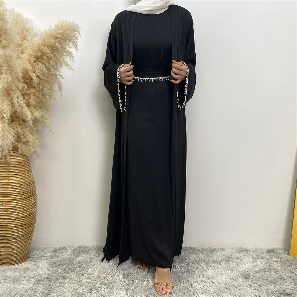 Chic Women's Sleeveless Dress and Cardigan Set