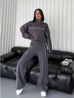 Women's Long Sleeve Cardigan Trousers Set