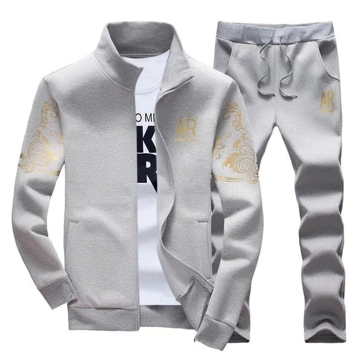 Men's Zippered Tracksuit Set