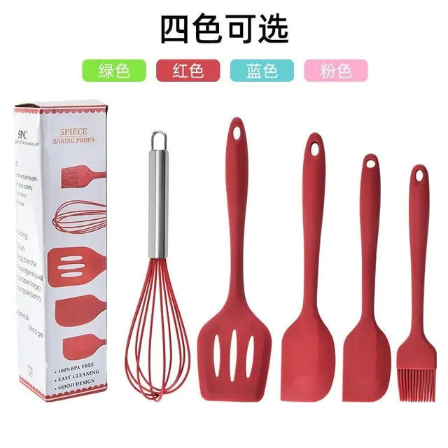 STOMART.CO.UK 5/12pc Kitchen Utensil Set Wooden Handle Kitchen Free Text