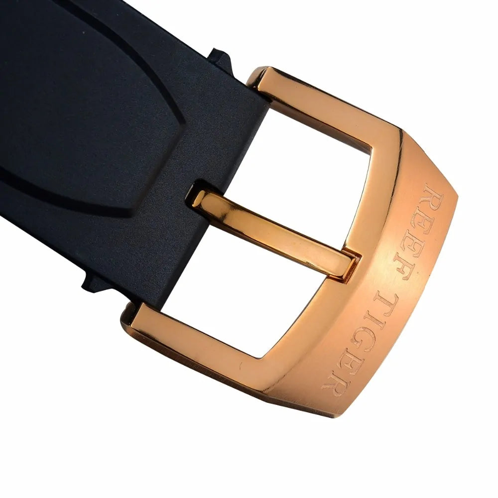 RT Luxury Leather Gear Strap Wristwatch
