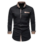 Men's Patchwork Slim Fit Formal Shirt