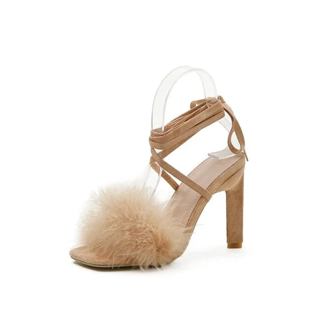 Women's Feather High Heels