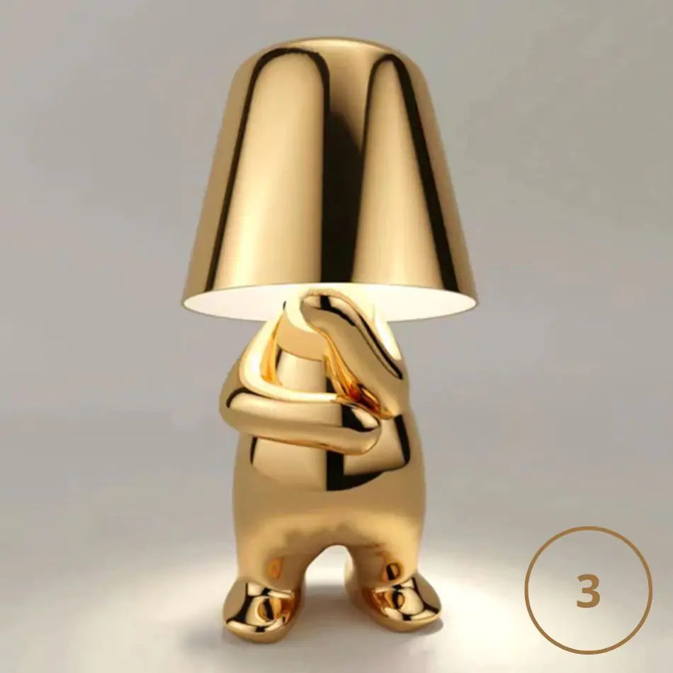 Thinker Little Golden Man Table Lamp