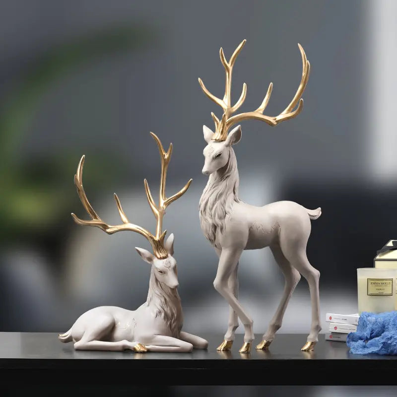 Luxury Nordic Charm Resin Deer Statue