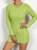 Women's Cozy Twist Knit Bodycon Dress