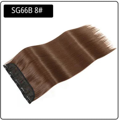 Brown clip-in hair extension labeled “SG66B 8#,” shown flat against a white background.
