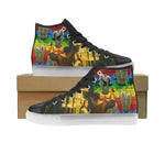 Bold and Vibrant: Rainbow Brush Sneakers