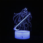 Blue anime character 3D illusion LED night light.