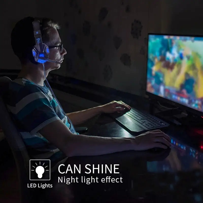LED Light Wired Gaming Headset