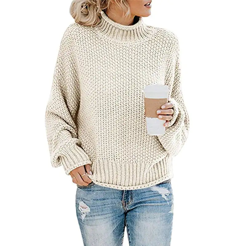 Women's Knitted Loose Solid Pullover