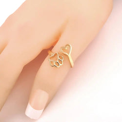 Women's Paw Heart Ring