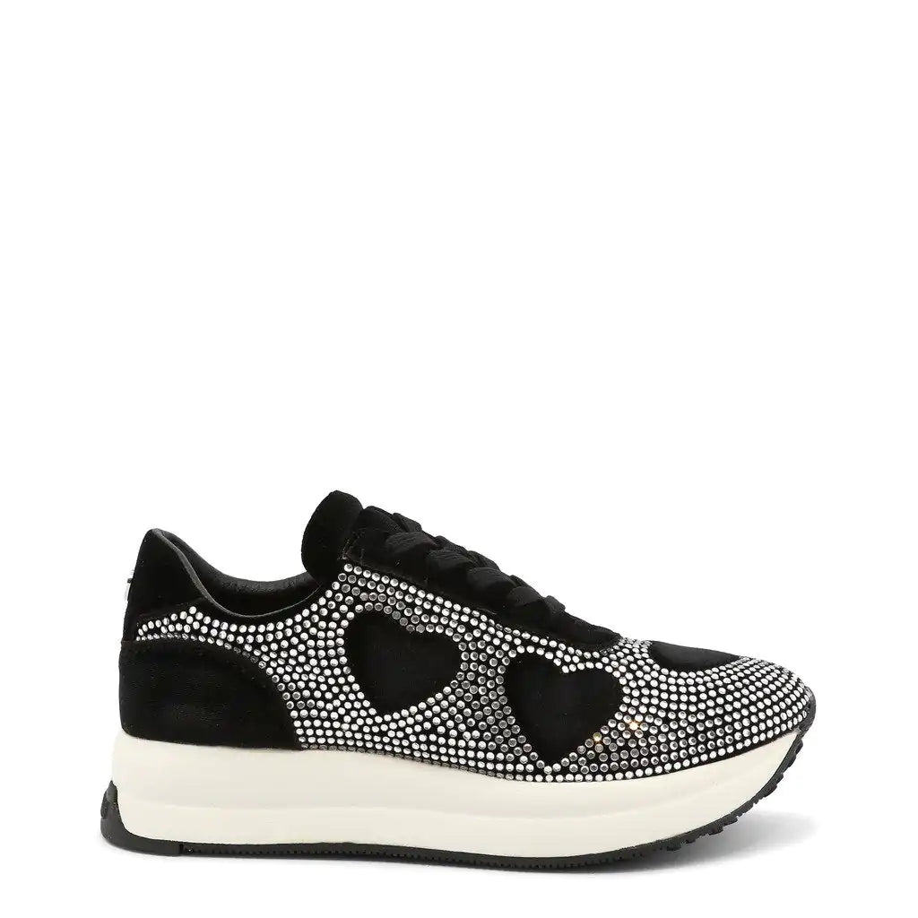 Love Moschino Rhinestone Crystal Heart Sneakers