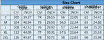 Motorsport Jacket Size Chart