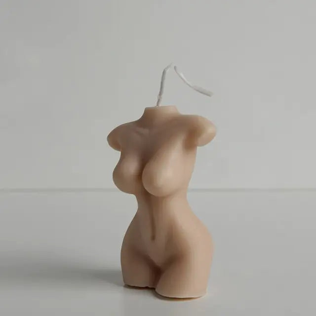 Body-shaped candle with artistic expression