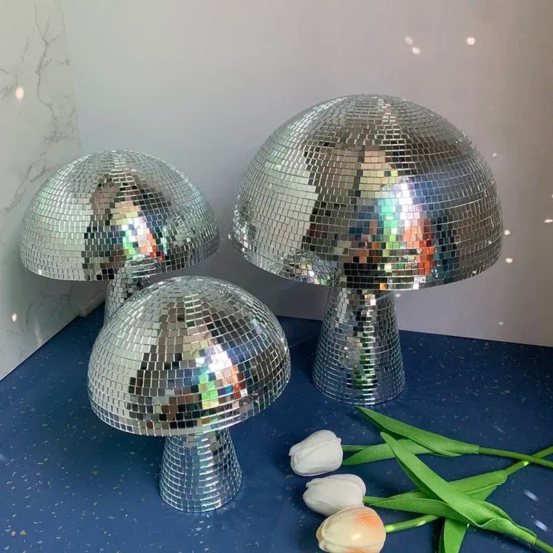 Glittering Glass Disco Mushroom Orbs