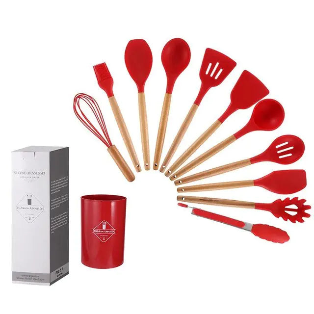 STOMART.CO.UK Non Stick Pot Spatula And Spoon Kitchen Free Text