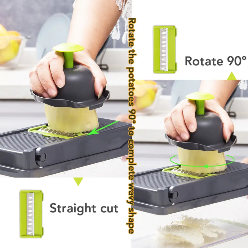 STOMART.CO.UK Multifunctional Vegetable Cutter Cutter Slicer Free Text