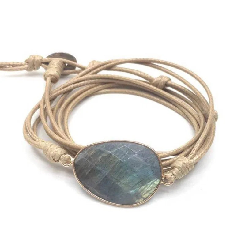 Natural Stone Rope Wrap Bracelet