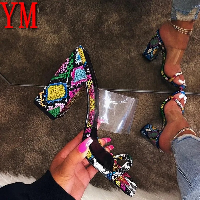 Women's Transparent PVC Ankle Strap Sandals