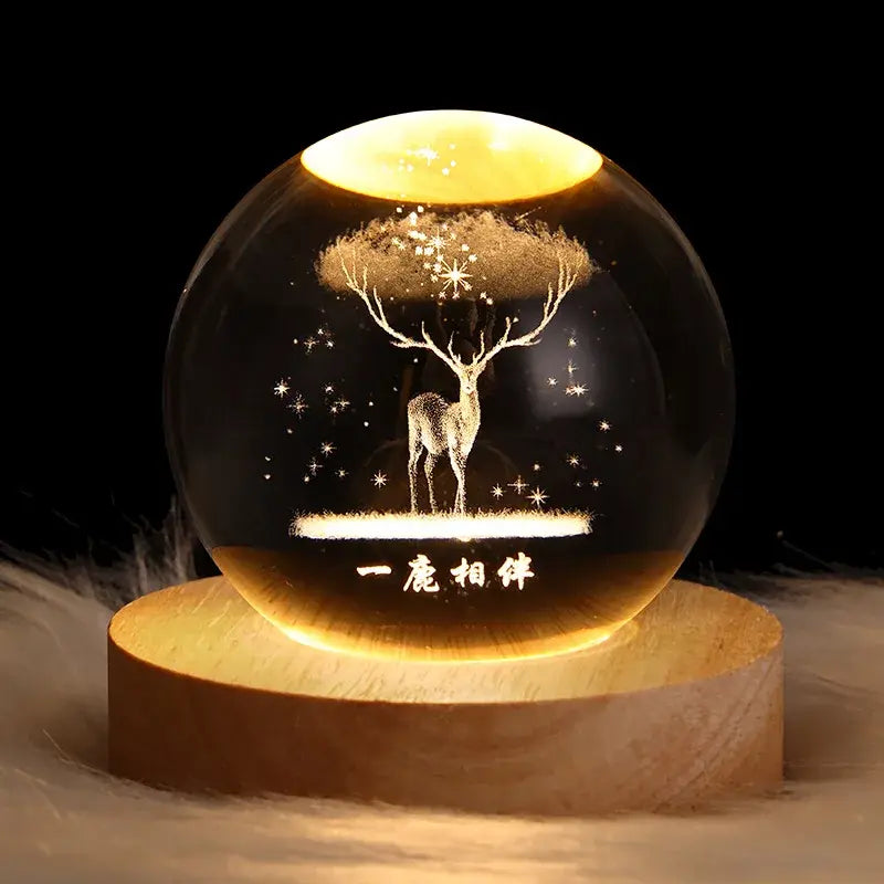 Galaxy Astronaut Crystal Night Light 