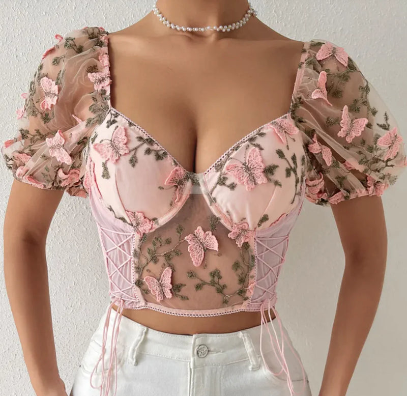 Mesh Spliced Tank Top