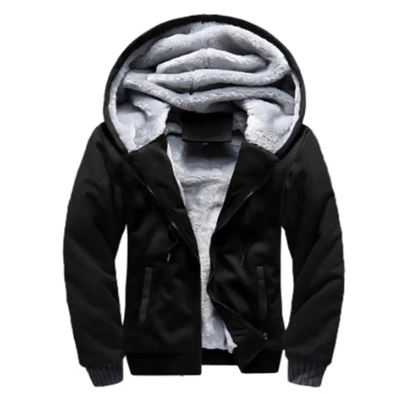 Men's Casual Fleece Hoodie Coat