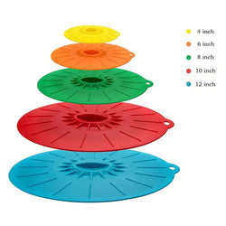 STOMART.CO.UK 5 PCS Set Silicone Microwave Bowl Cover cover Kitchen Free Text