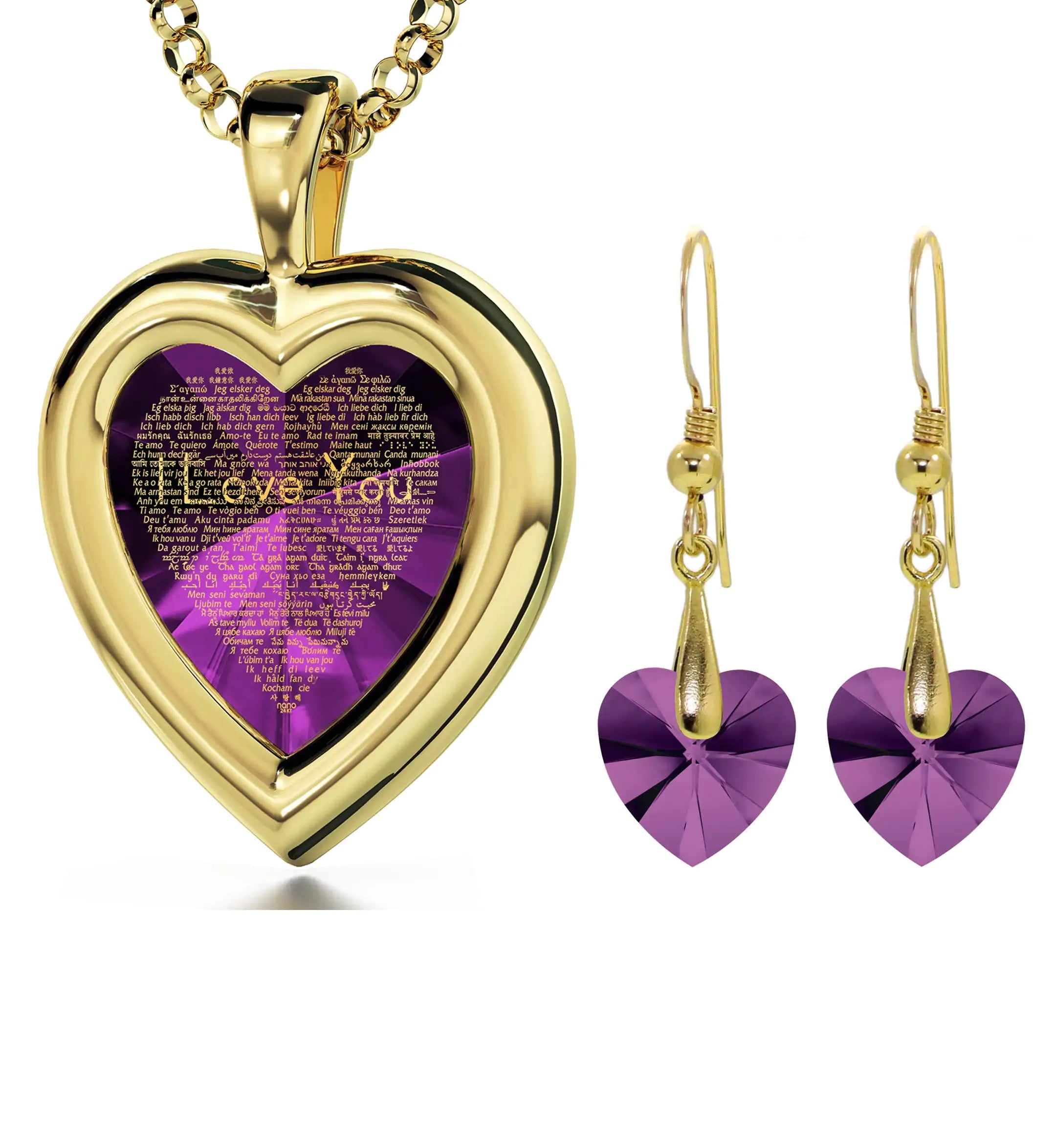 Cubic Zirconia Heart Jewellery Set