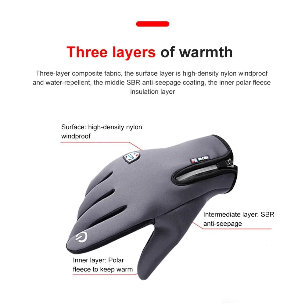 Men's Warm Winter Ski Gloves
