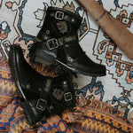 Trendy Premium Leather Buckled Ankle Boots