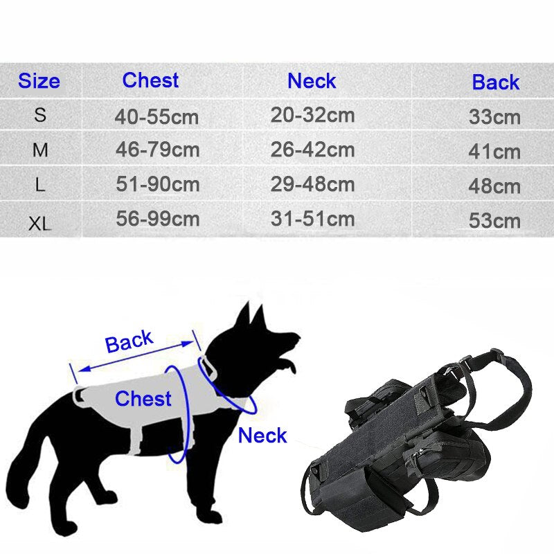 STOMART.CO.UK Tactical Military Dog Harness Dogs Free Text