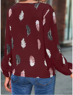 Soft and Stylish Women's Feather Print Top