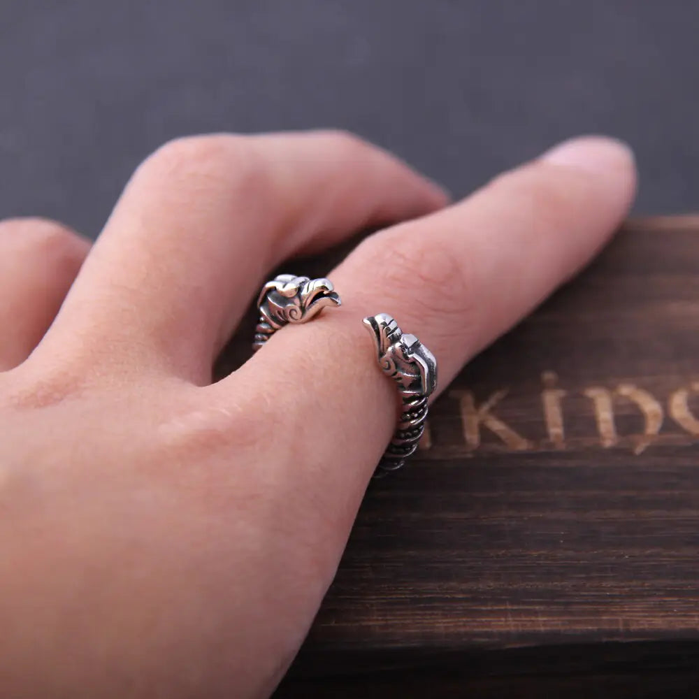 Men's Viking Dragon Statement Ring