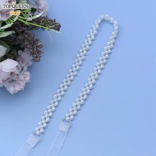 White Pearl Bridal Wedding Belt