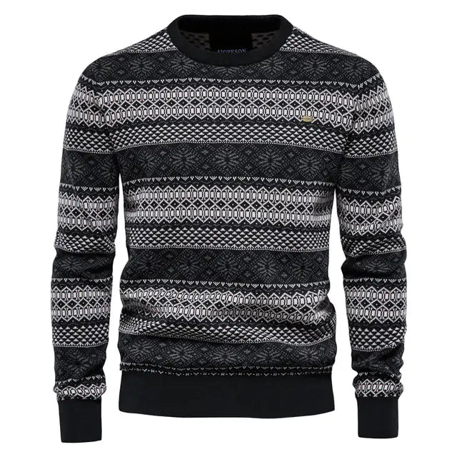Trendy Spliced Cotton Jumper for Men