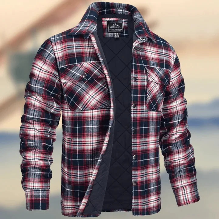 Men's Thickened Plaid Jacket