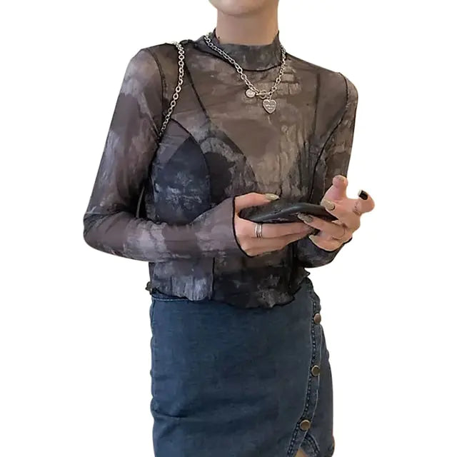 Abstract Print Crop Top